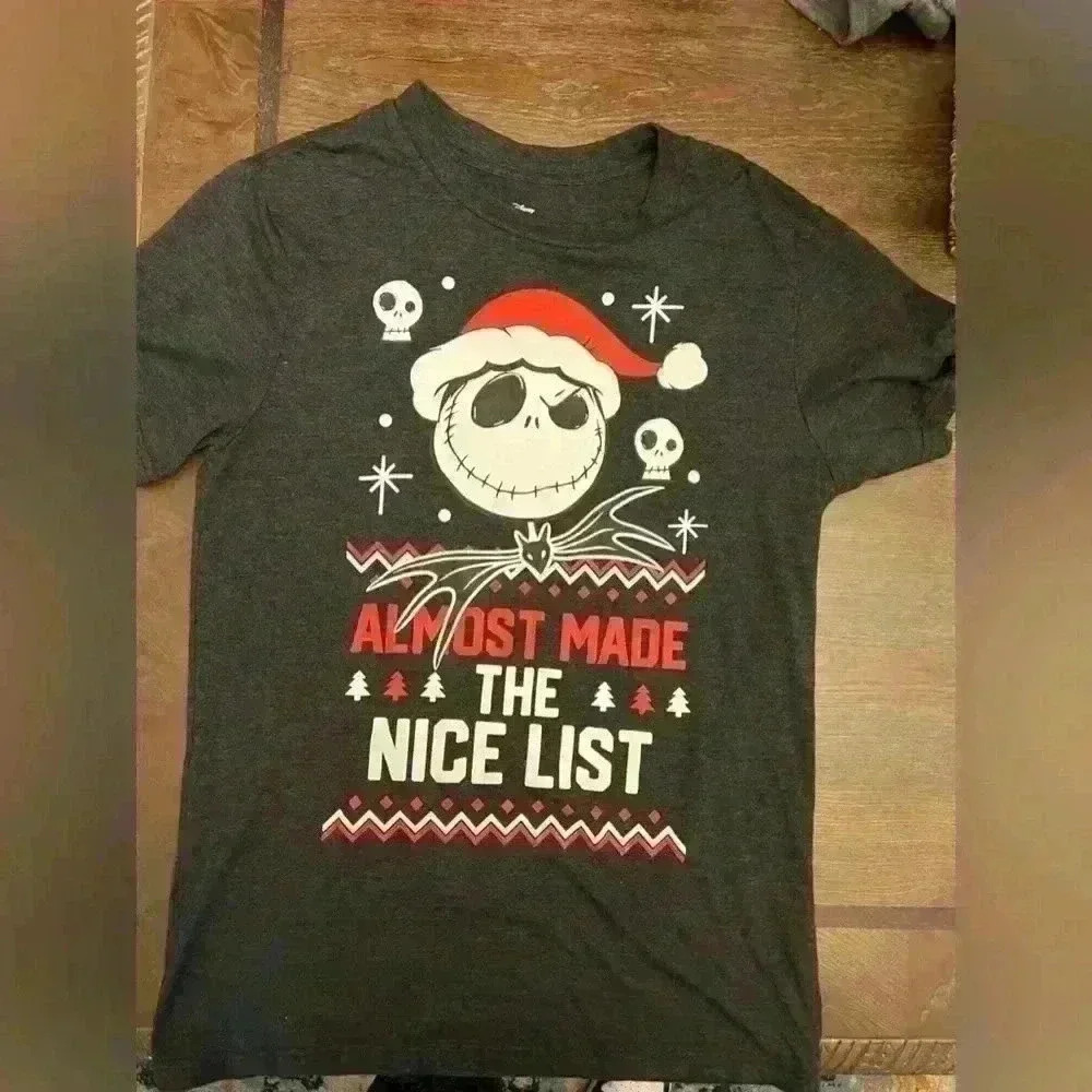 Disney Shirt Men Medium Black Tee Nightmare Before Christmas Jack